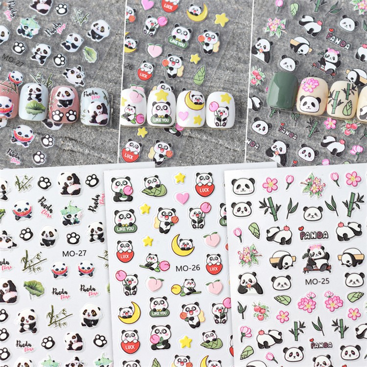 Cute Panda Nail Stickers