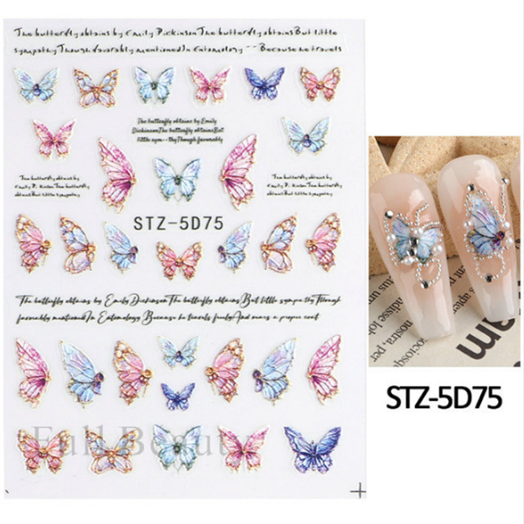 5D Butterfly  Nail Stickers