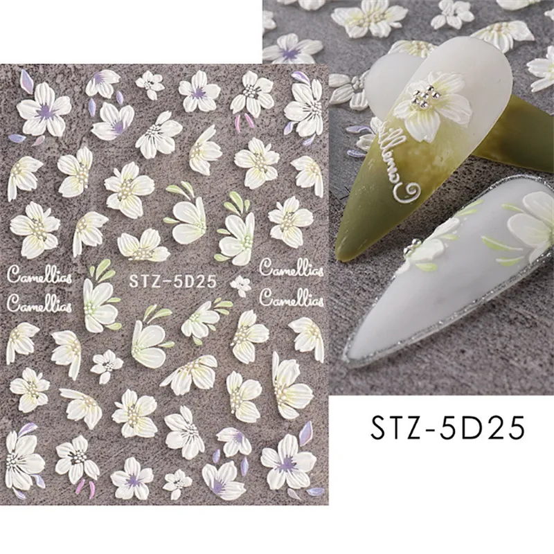 5D Lace Flower Nail Stickers