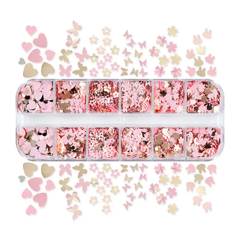 Butterfly Love Flower Rabbit Nail Sequins