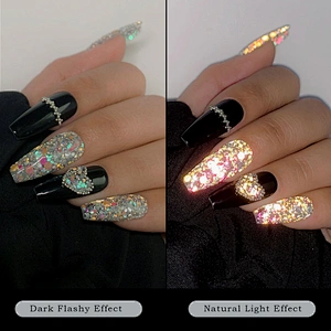 6 Grids Reflective Nail Sequins