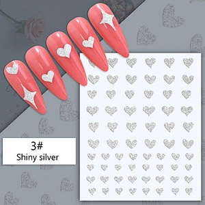Gold and Silver Star Cure Love Nail Stickers