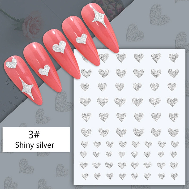 Gold and Silver Star Cure Love Nail Stickers