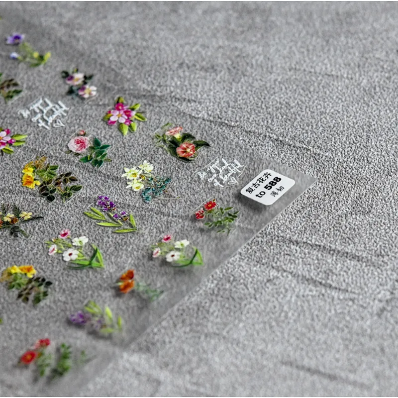 Spring Casually Picking Flowers Nail Stickers
