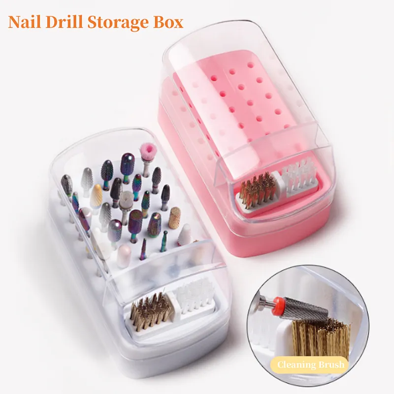 Drill Bits Storage Box With Brush