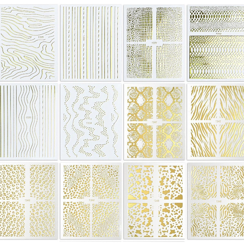 Animal Checkered Snakeskin Nail Stickers
