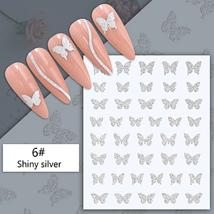 Gold and Silver Star Cure Love Nail Stickers