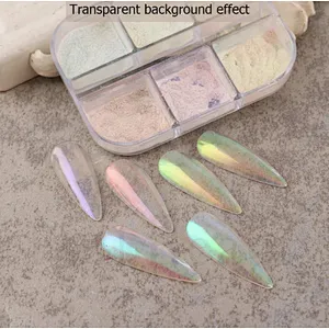 6 Grids Sugar Aurora Shell Mirror Powder