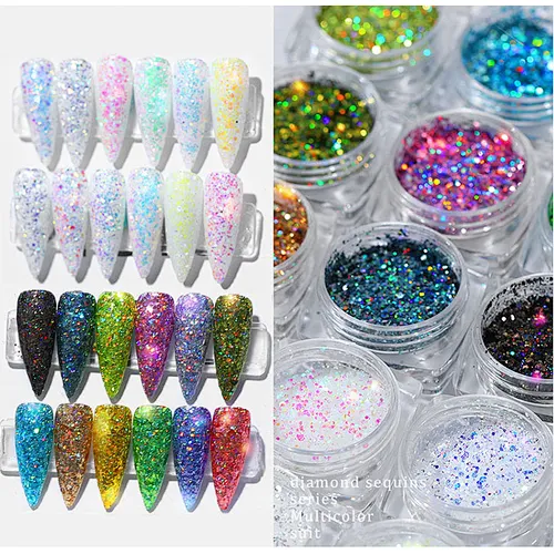 12 Color Strobe Diamond Scallion Powder