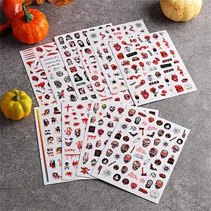 Halloween Skull Red Lips Nail Sticker