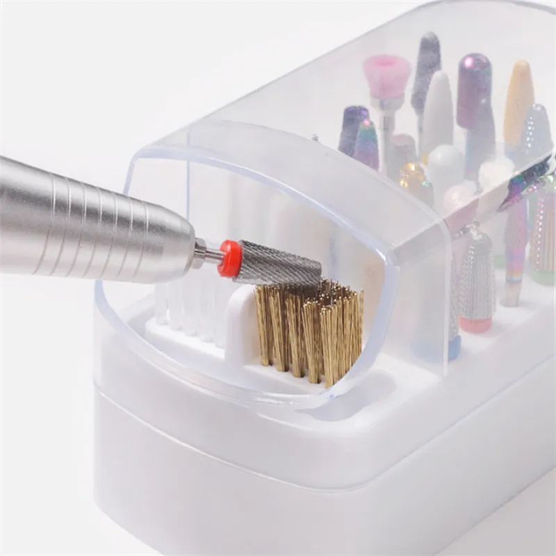Drill Bits Storage Box With Brush