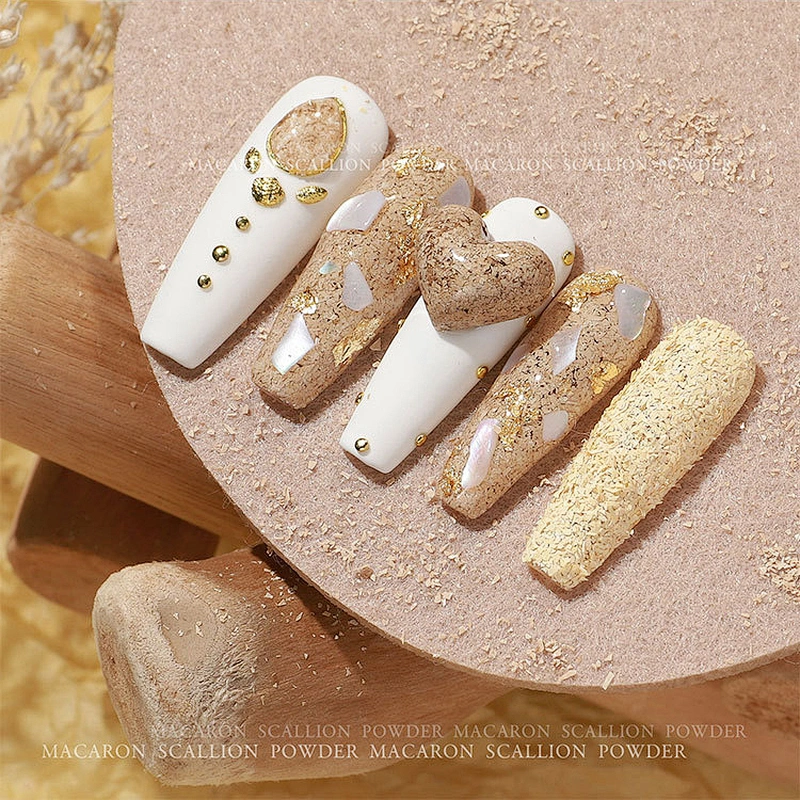 6 Color Macaron Nail Sawdust Powder