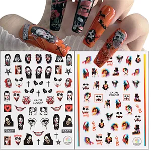 Halloween Skull Red Lips Nail Sticker