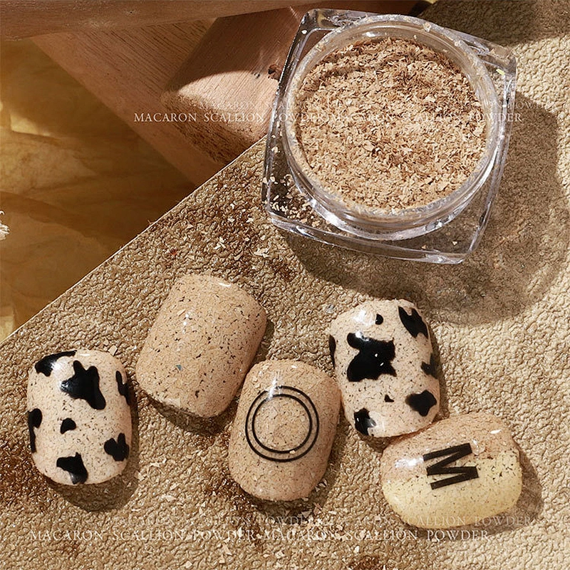6 Color Macaron Nail Sawdust Powder