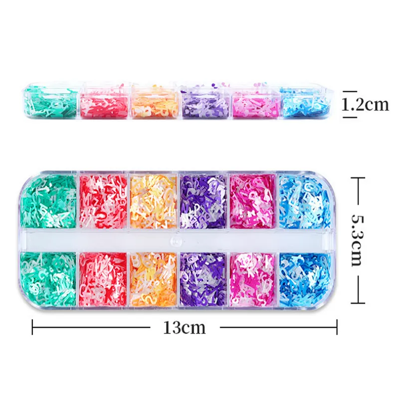 26 Letters Nail Sequins
