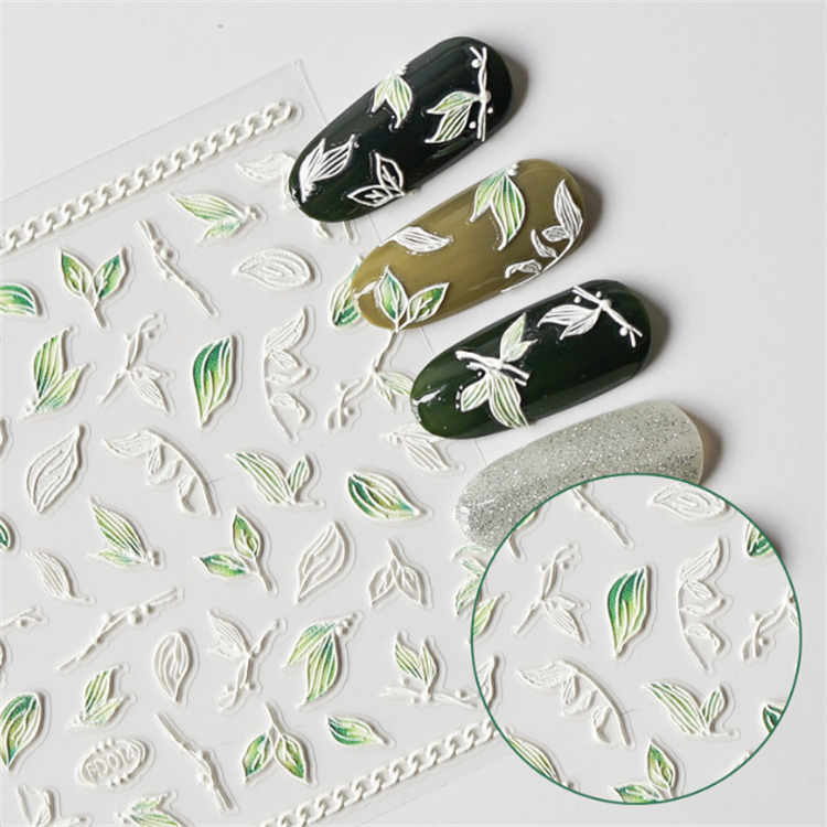 5D Flower Cookie Emoji Face Relief Nail Stickers