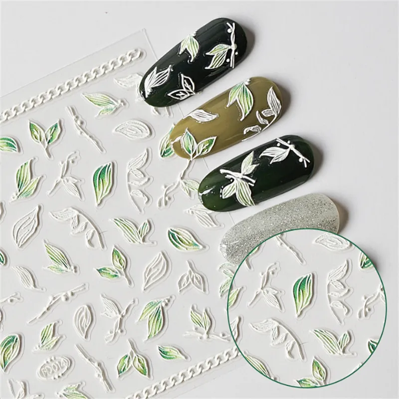 5D Flower Cookie Emoji Face Relief Nail Stickers
