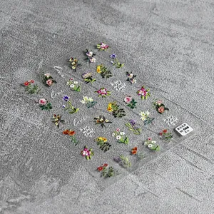 Spring Casually Picking Flowers Nail Stickers