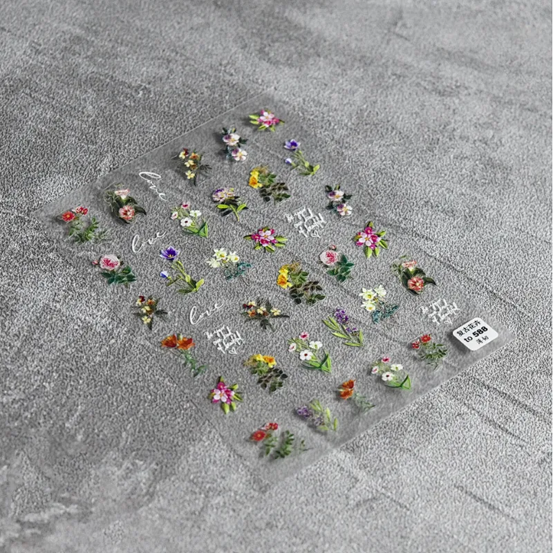 Spring Casually Picking Flowers Nail Stickers