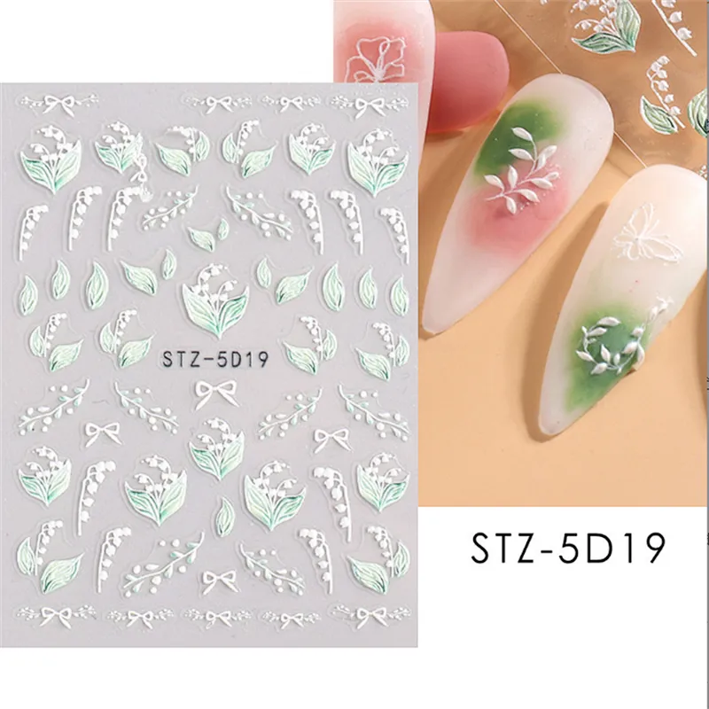 5D Lace Flower Nail Stickers