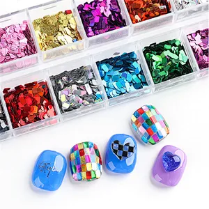 12 Grid Christmas Nail Sequin
