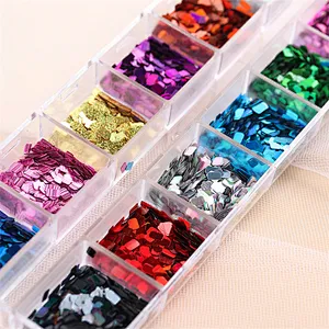 12 Grid Christmas Nail Sequin