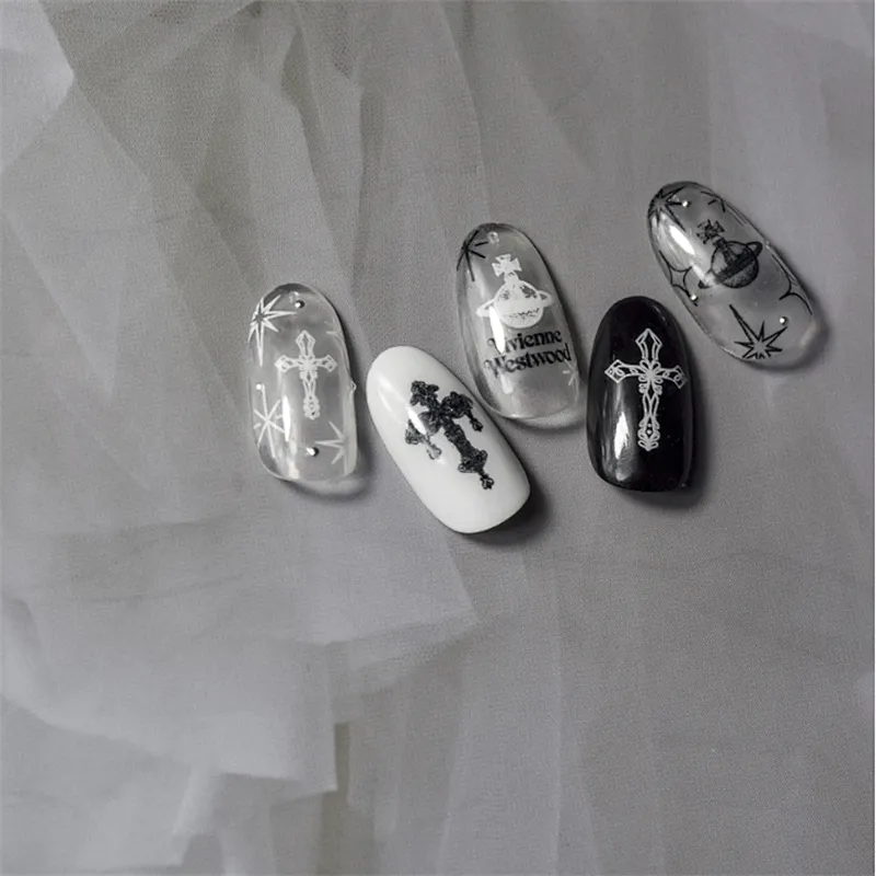 Gothic Letter Crocin Thin Tough Nail Stickers