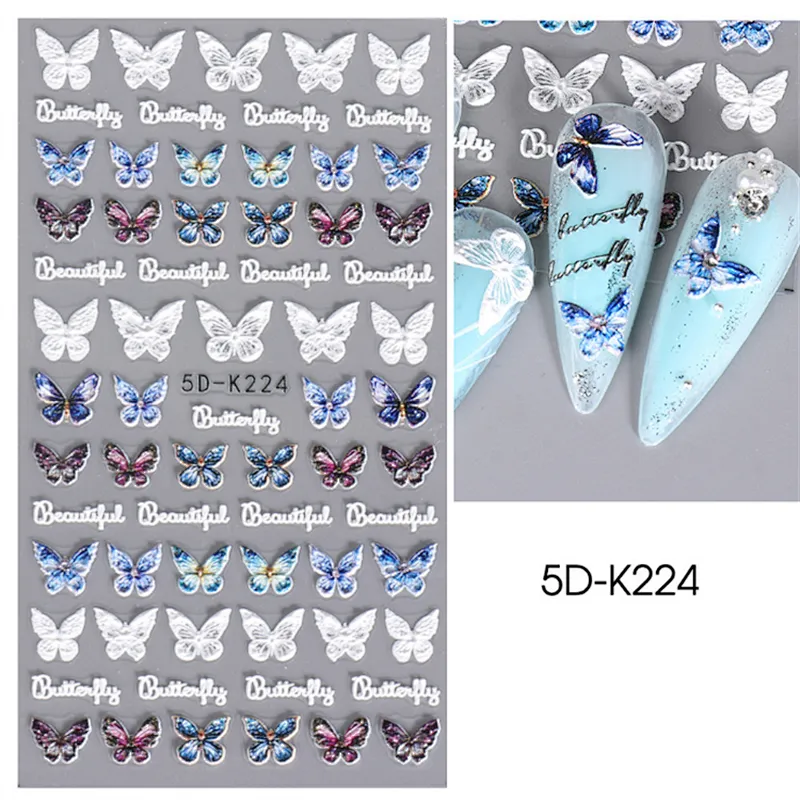 5D Butterfly  Nail Stickers
