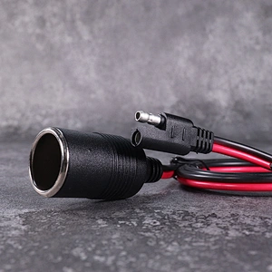 DAMAVO 12V cigarette lighter adapter socket to bullet connector power lead