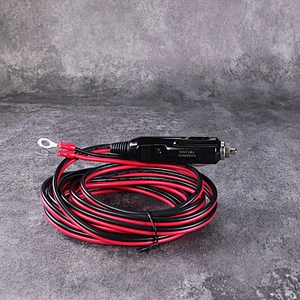 DAMAVO 12v plugue de isqueiro de carro resistente 24 v dc cabo de alimentação vermelho/preto