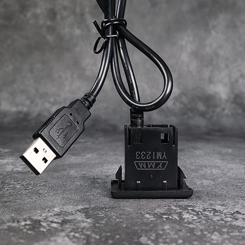 שקע הארכת USB לרכב DAMAVO שקע יחיד עם כבלים ותפסים