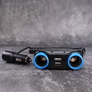 DAMAVO 12-volt Car power socket adapter Dual Vehicle cigarette lighter