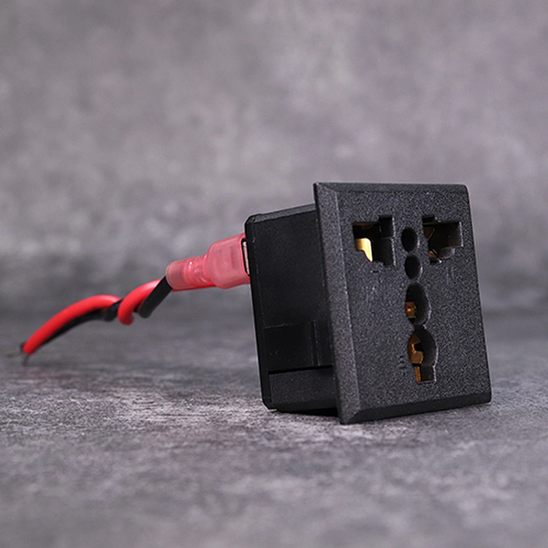 DAMAVO AC power socket 10A 250V Universal adapter with wire