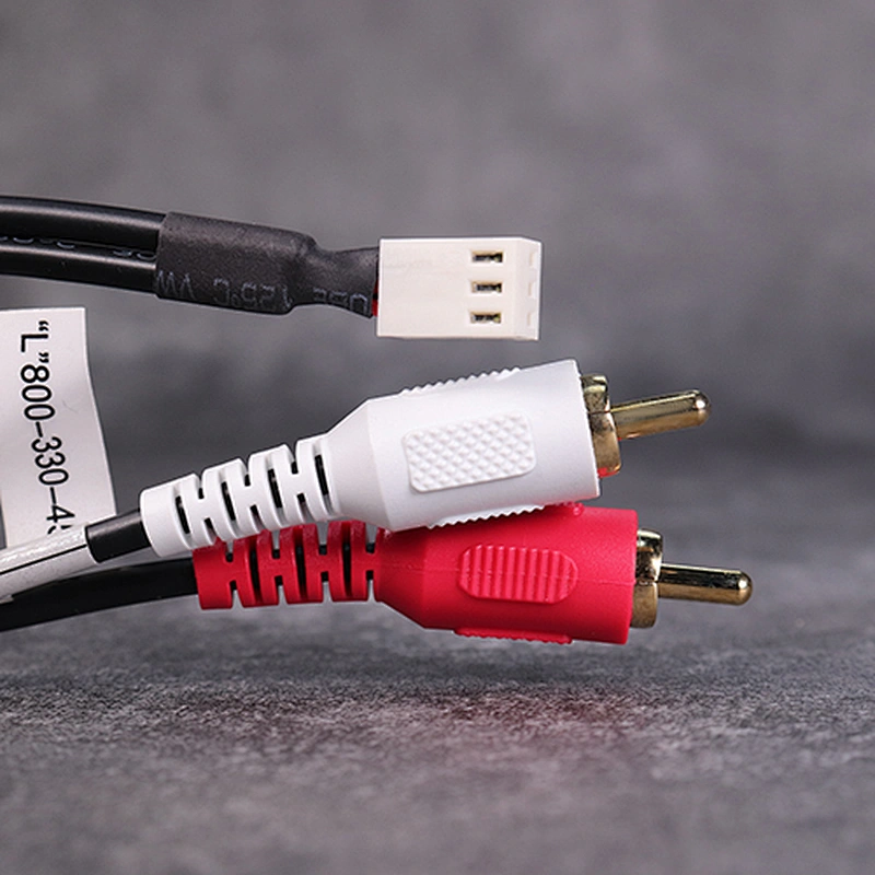 Kabel otomatis DAMAVO 12V DC dengan Molex 4pin merah/putih RCA AV Wire