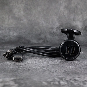 DAMAVO 12V/5V dash flush mount cigarette lighter USB extension cable
