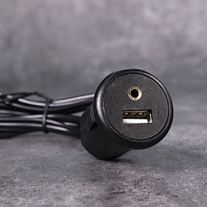 DAMAVO Allume-cigare AUX Cordon Prise de courant auxiliaire automobile avec USB