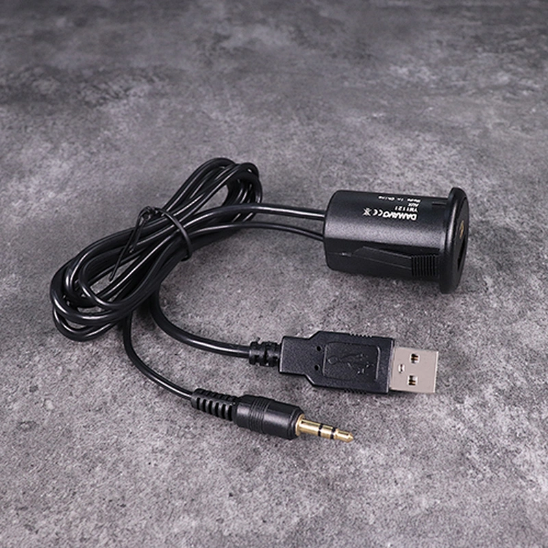 DAMAVO Allume-cigare AUX Cordon Prise de courant auxiliaire automobile avec USB