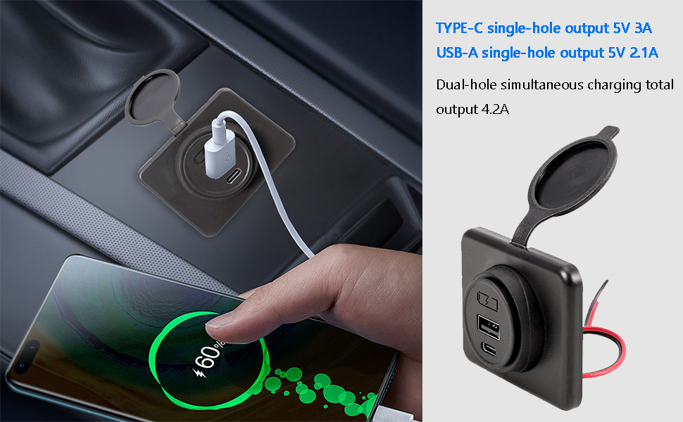 IATF16949 usb type c car charger, cigarette lighter usb charger, usb c 12v charger