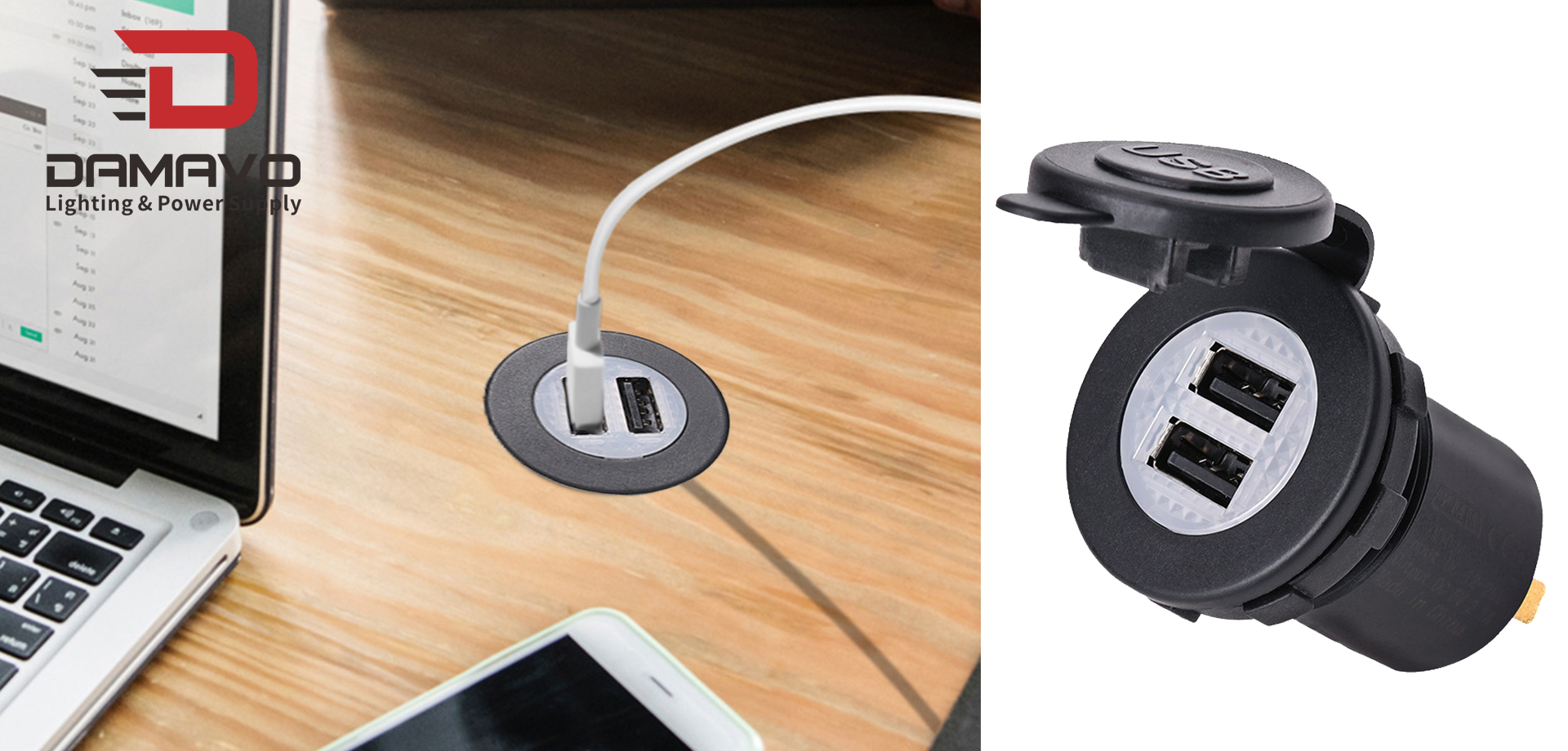Tips for double car charger, car charger for Samsung s21, mini USB car charger - DAMAVO
