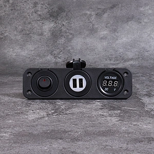 DAMAVO automotive USB outlet 24V rocker switch voltmeter Panel maount