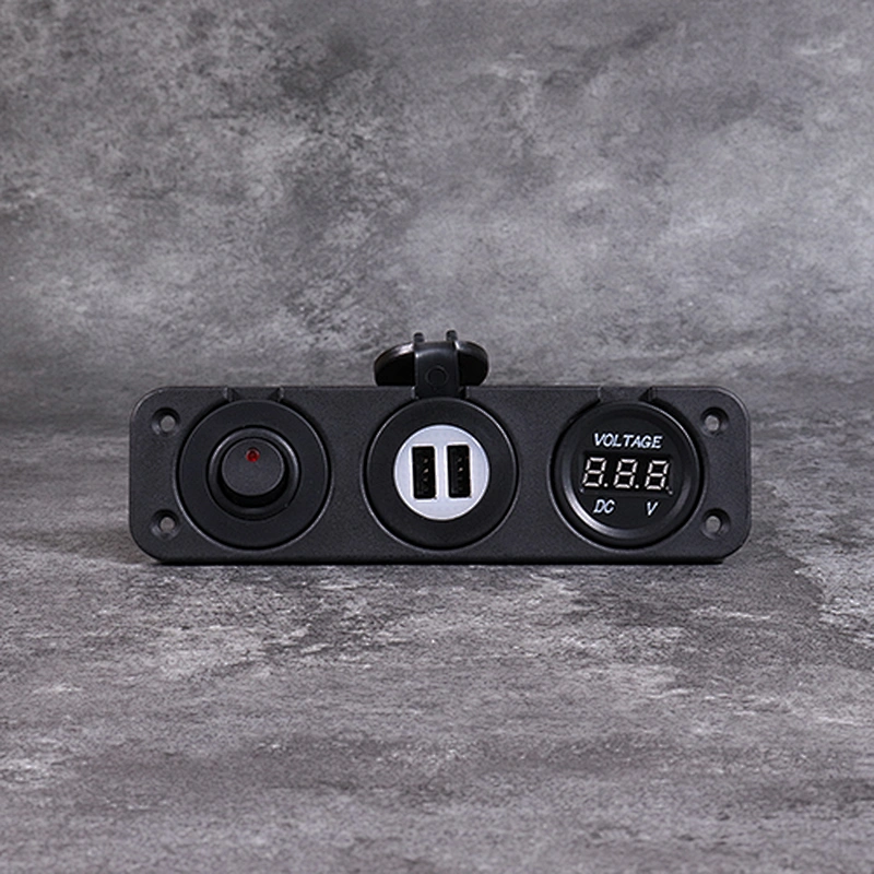 DAMAVO automotive USB outlet 24V rocker switch voltmeter Panel maount