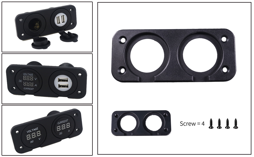 ซ็อกเก็ตฟลัชเมาท์ 12v ฟลัชเมาท์ usb คู่ ซ็อกเก็ตฟลัชเมาท์ usb-DAMAVO