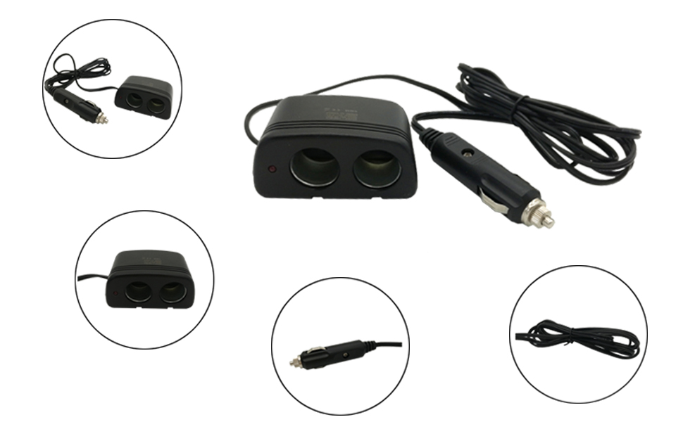 car charger splitter, 12v car splitter, car cigarette lighter splitter-DAMAVO