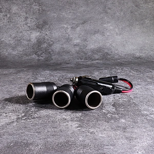 DAMAVO Car Socket Splitter Cigarette Lighter Extension Lead Outlet 15A