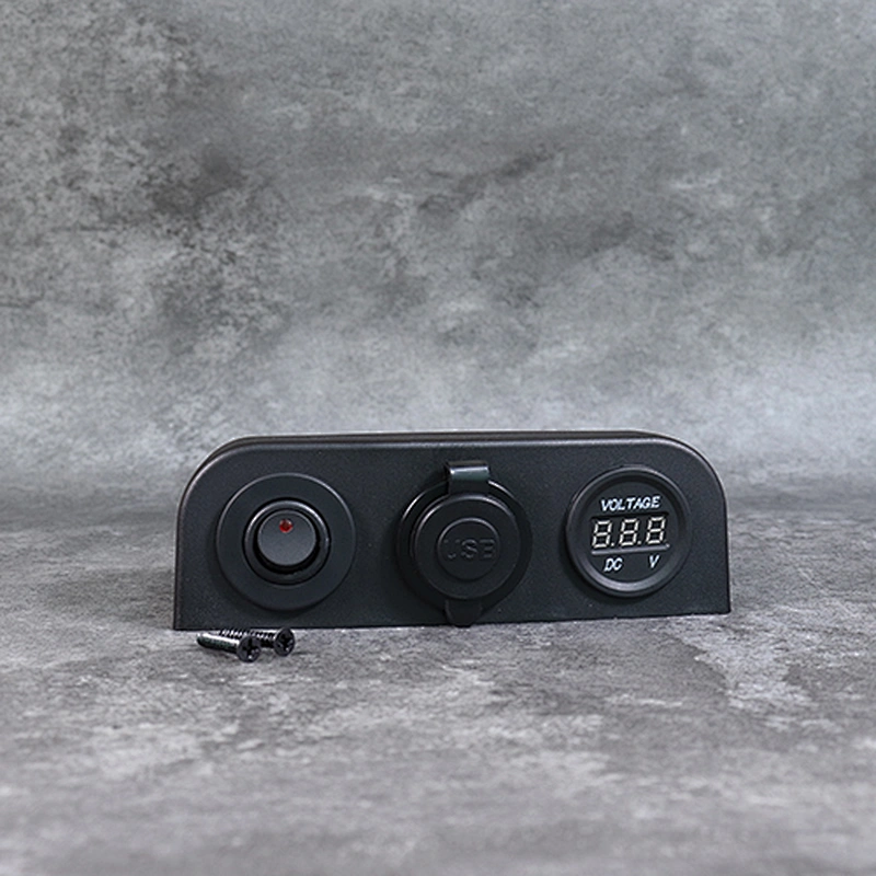 DAMAVO Marine USB Socket 12V Digital Voltmeter Type C Charger พร้อมสวิตช์