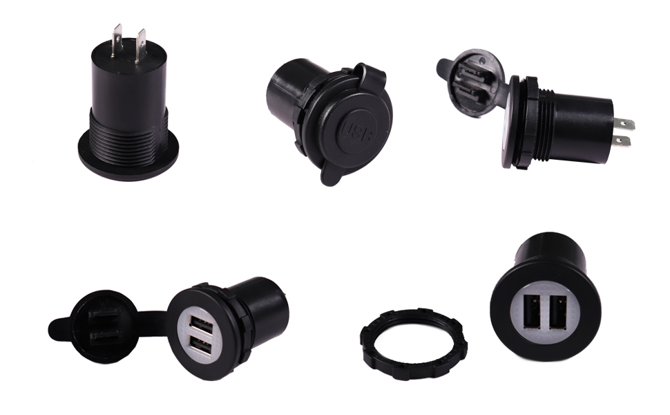 DAMAVO USB-Ladesteckdose, USB-Adapter Auto, Feuerzeug-Ladegerät USB