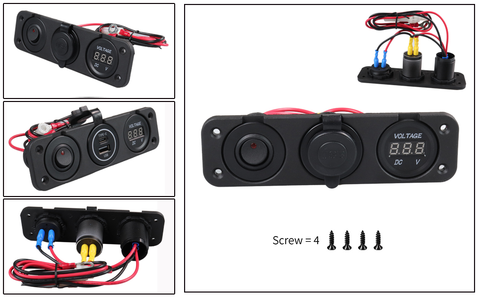 marine usb c outlet, usb marine, voltmeter 12v manufacturer