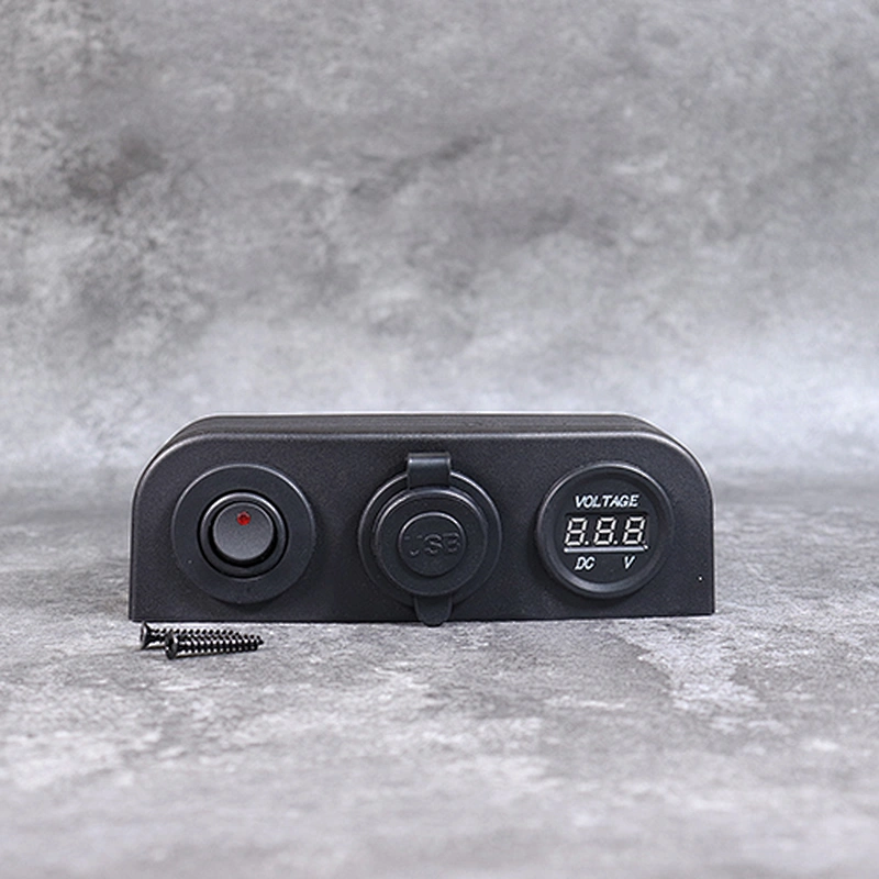 12V USB ソケット フラッシュ マウント スイッチ付き 自動電圧計