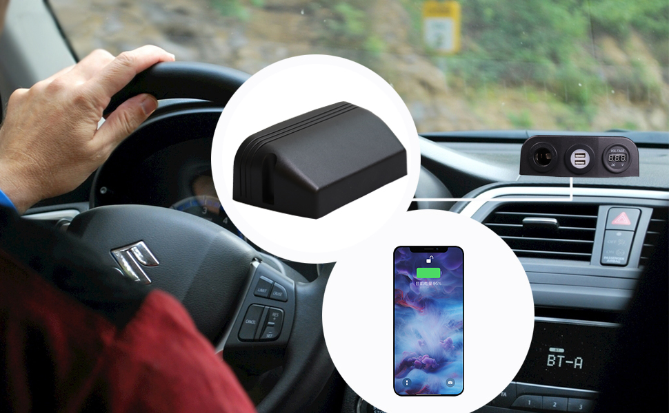 12v usb panel, dual usb panel mount, usb panel mount car factory-DAMAVO