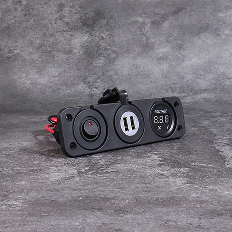 DAMAVO automotive USB outlet 24V rocker switch voltmeter Panel maount